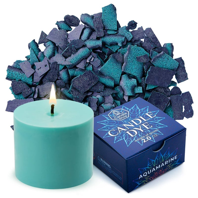 Candle Shop Aquamarine Candle Dye 2oz for Soy Candle Making â€“ Highly Concentrated Candle Wax Dyes â€“ Candle Shop Premium Color Dye Chips for Soy Wax, Beeswax, Paraffin - Image 1